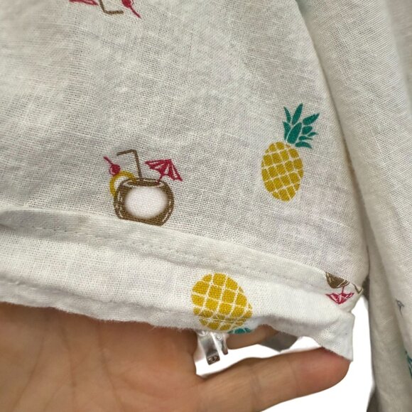 Bruno Milano Modern Fit Pineapple All Over Print Button Down Shirt Men Large - Picture 6 of 8